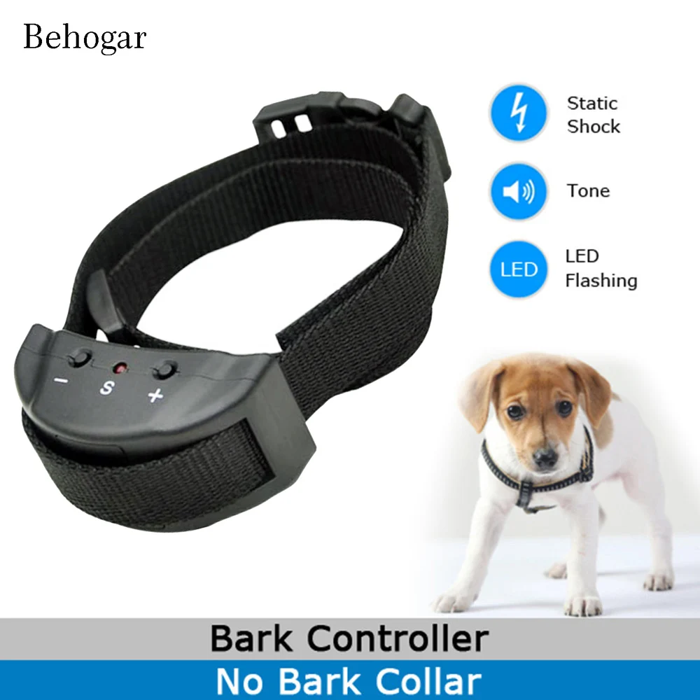 Behogar Pet Dogs Automatic No Barking Device Collar Electric Training