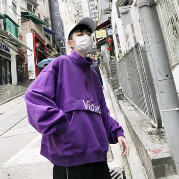 

2019 Autumn New Japanese Korean Couples Wild Doodle Trend Loose Harajuku Men's INS Super Fire Turtleneck Pullover