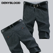 Мужские джинсы denyblood хлопчатобумажные брюки шорты Для мужчин s льняные шорты прямые Повседневное мужской Chinos одноцветное Цвет Для Мужчин's Пляжные шорты 236