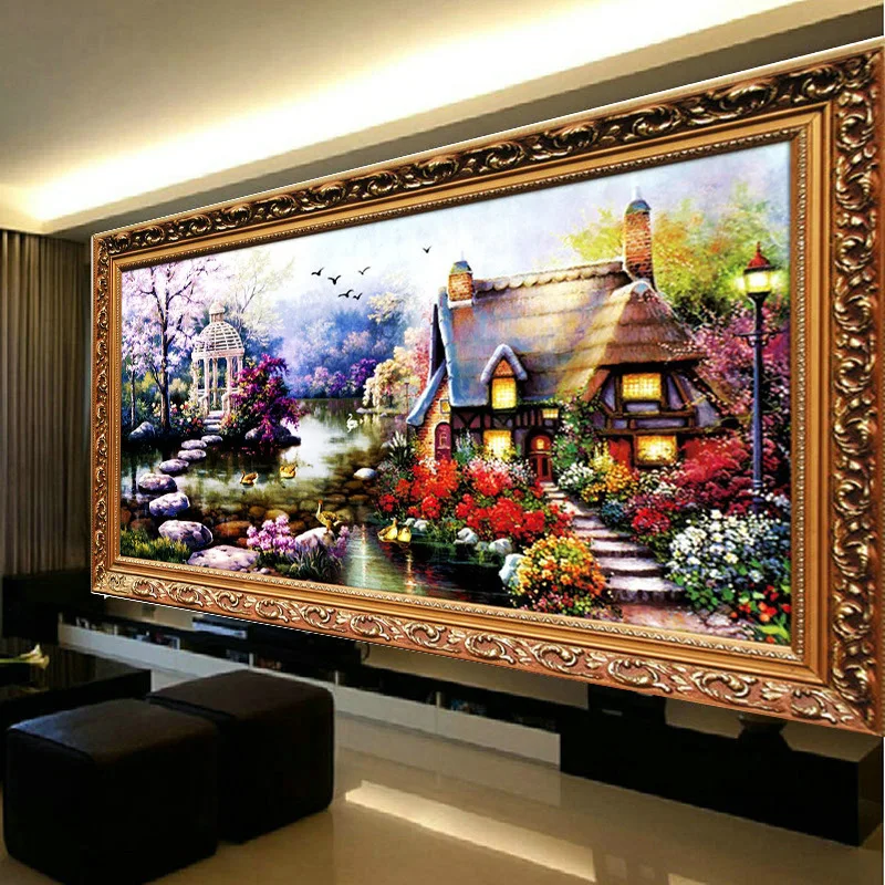 

Garden Scenery Patterns Needlework DIY Cross-stitch Embroidery Painting Kit Cross Stitch Printed on Canva Handicrafts