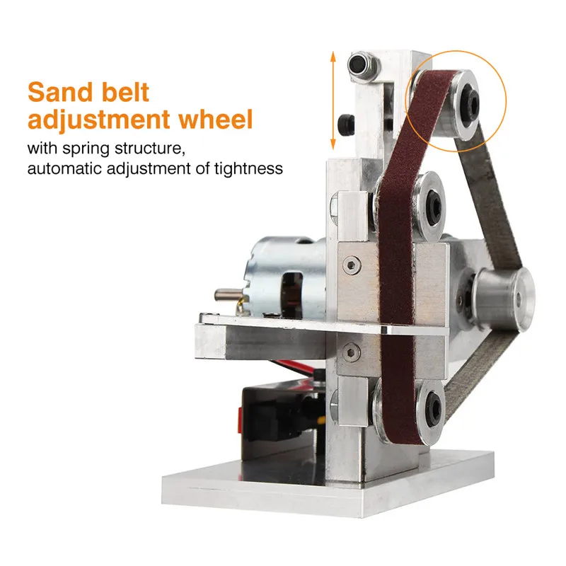 110240V Mini DIY Electric Belt Grinder Sander Polishing Grinding Machine Edge Sharpener Metal Wood Sanding Machines EUUS PLUG (10)