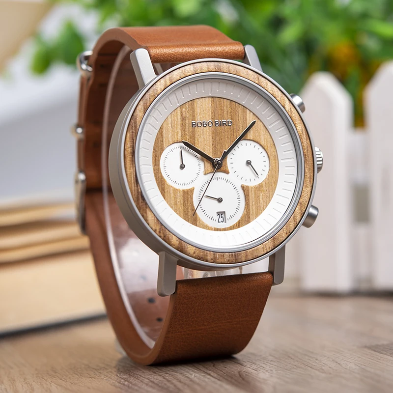 BOBO BIRD Mens Watches Top Brand Luxury relojes hombre Wooden Wristwatch Male Show date Gift saat erkek Timepieces