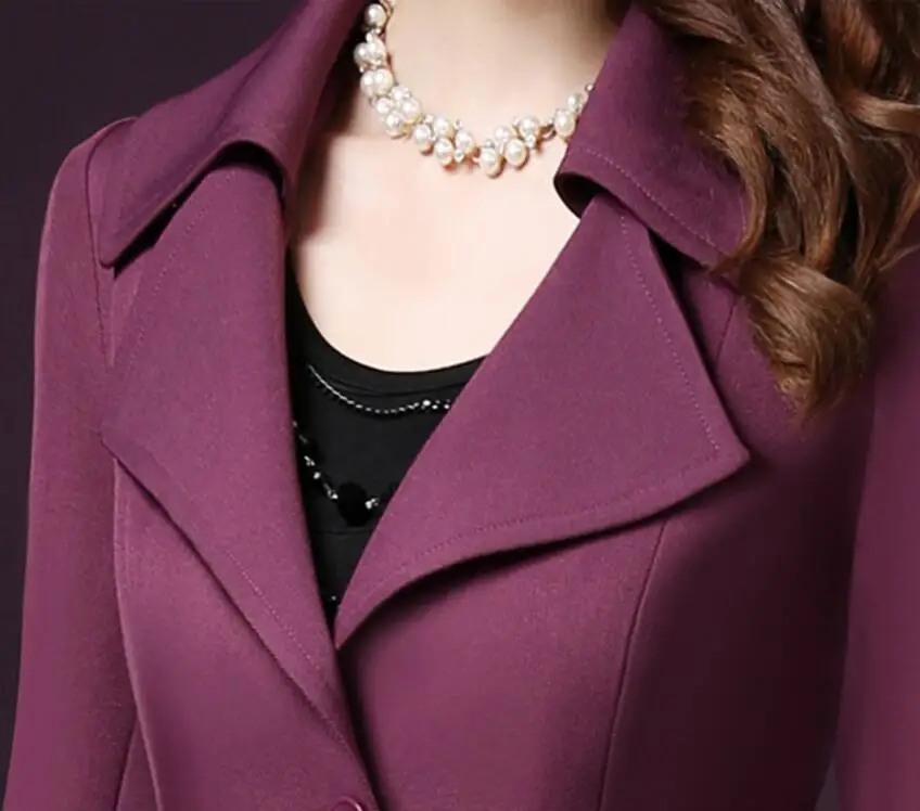 Тренч Женский Осенний/Зимний модный большого размера|Плащи и тренчи| |