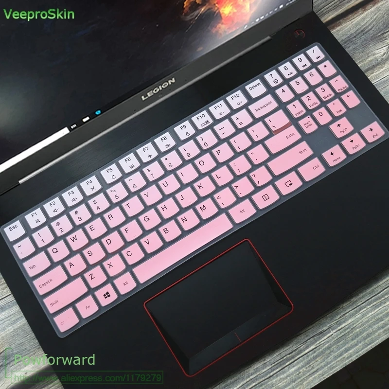 Силиконовая клавиатура защитная оболочка покрытие для 15,6 ''lenovo Легион Y720 Y540 Y530 Y520 R720 Y7000(15'') Y730 Y740(17 '' - Цвет: fadepink