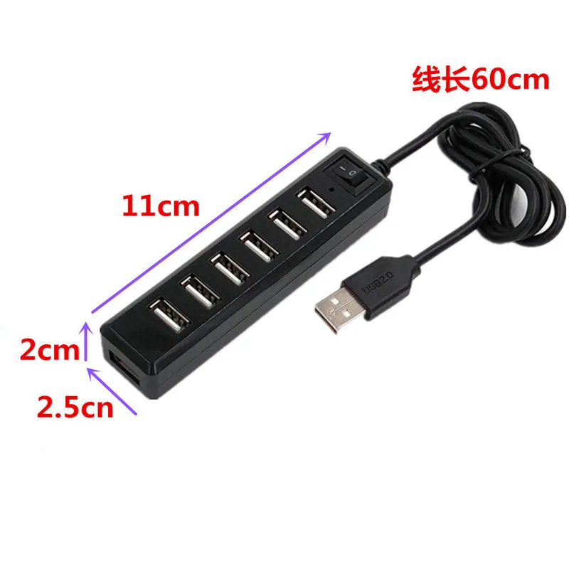 

7-port switch usbhub usb splitter single switch usb 2.0hub 7 port hub2.0