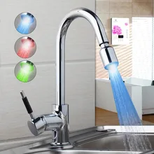 AU LED Новый Кухонный Кран Современный Дизайн Chrome Polished Бассейна Раковина Pull Down Кран