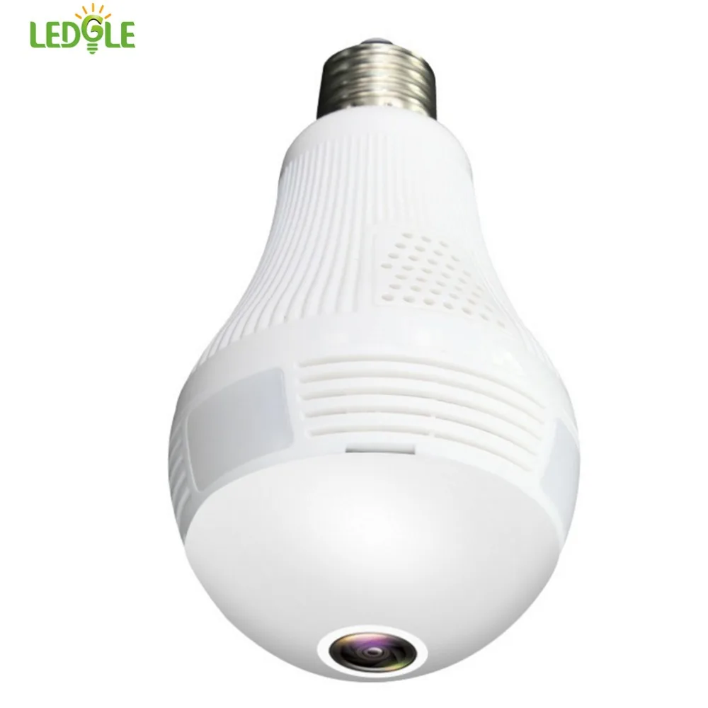 LEDGLE E27 LED Bulb Lamp Wireless IP Camera Wifi 960P Panoramic Fish