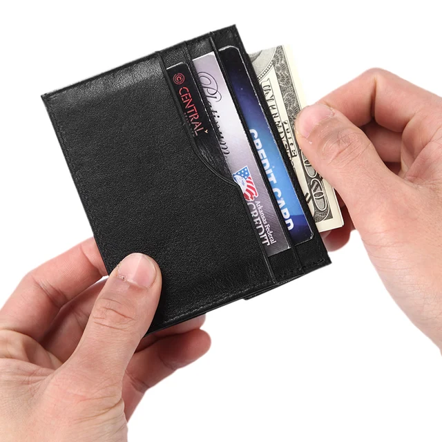 rfid blocking genuine leather men wallet card holder money wallet small credit card id holder - Small Credit Card Holder rfid blocking genuine leather men wallet card holder money wallet small credit card id holder - Small Credit Card Holder