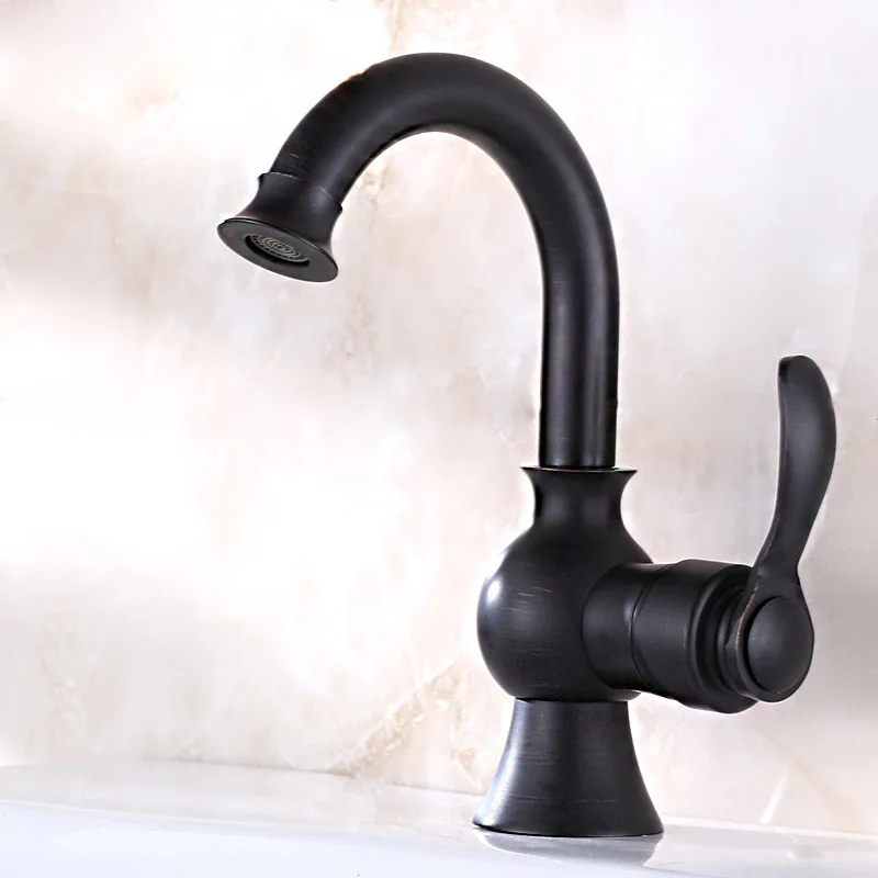 European Antique Kitchen Faucets Brass Oil Rubbed Black Bathroom Faucet