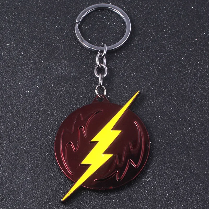 SG ТВ шоу флэш логотип брелки подвески Высокое качество Красный Желтый Shazam молния