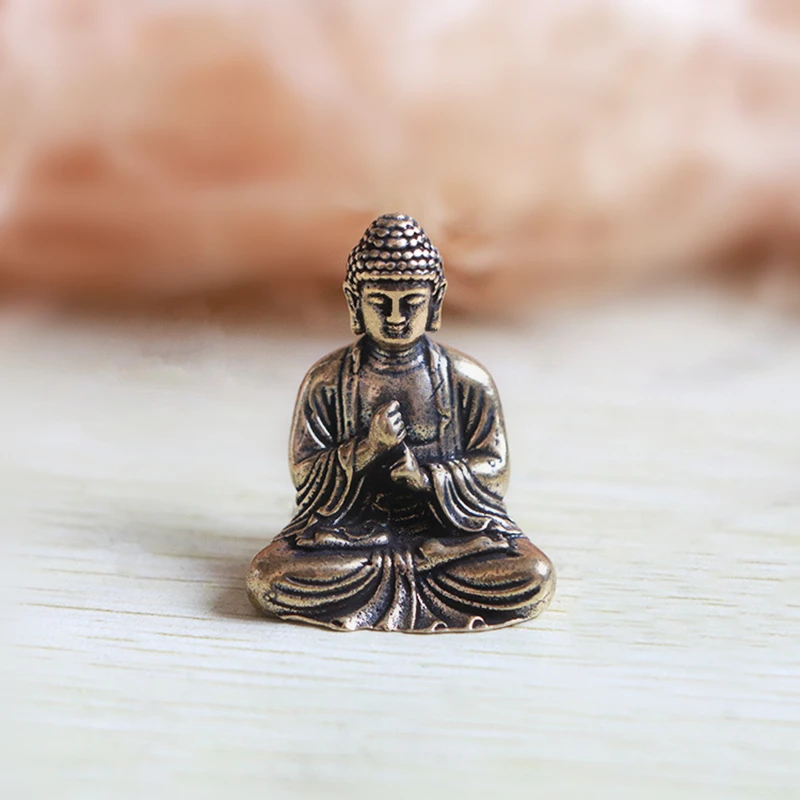 

Miniature Vintage Brass Buddha Statue Pocket Sitting Buddha Figure Sculpture Hindu Figurine Home Decorative Ornament Gift 20