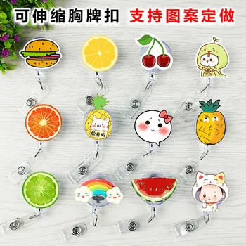 

1pcs lovely Fruit Badge Reel Bus card student nurse ID Name Card 2018 new Badge Holder Retractable Reel