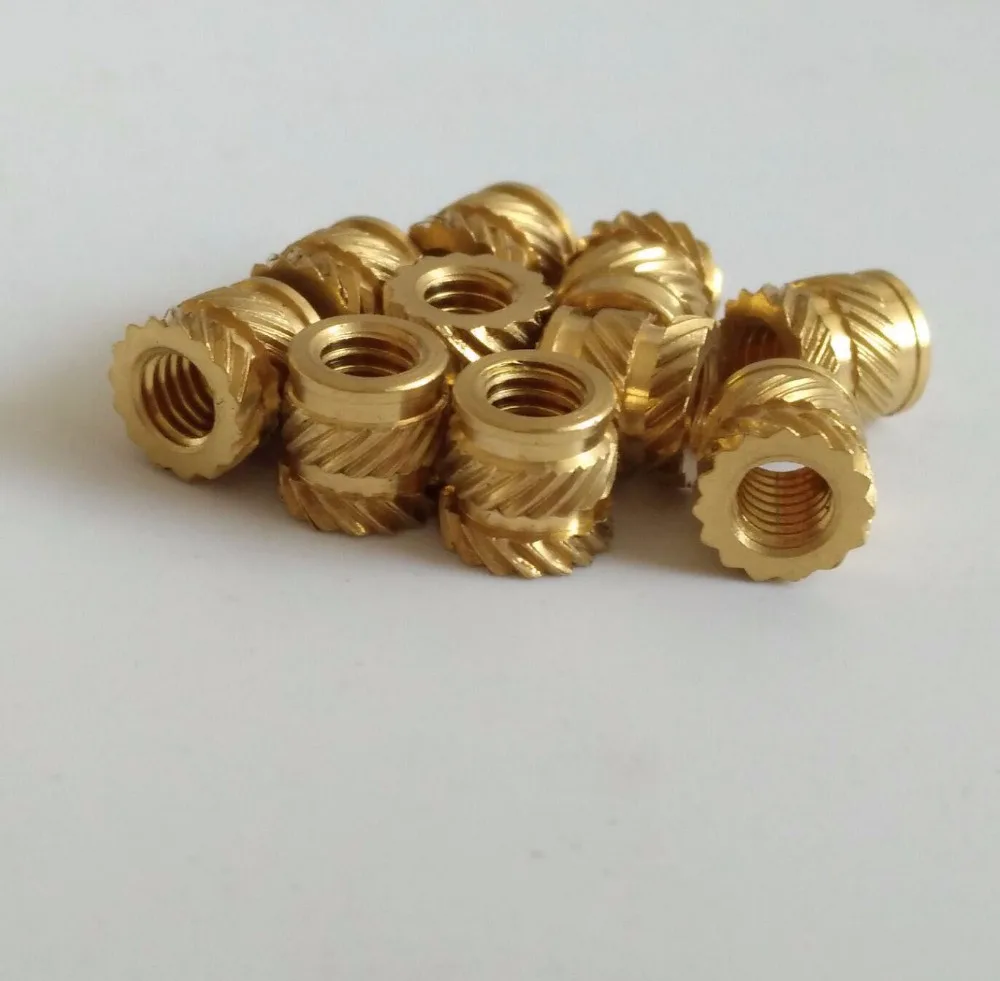 30pcs M2*(2 2.5 3 4 6mm Long) Brass Knurled Nuts Sleeve Twill Embedded