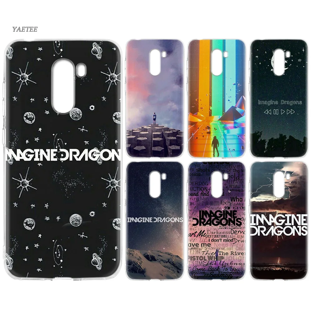 

Print Silicone Back Case For Xiaomi Pocophone F1 Mi 8 lite Play Redmi 5 Plus Note 7 6 Pro 5A 4 4X Cover Imagine Dragons Bands