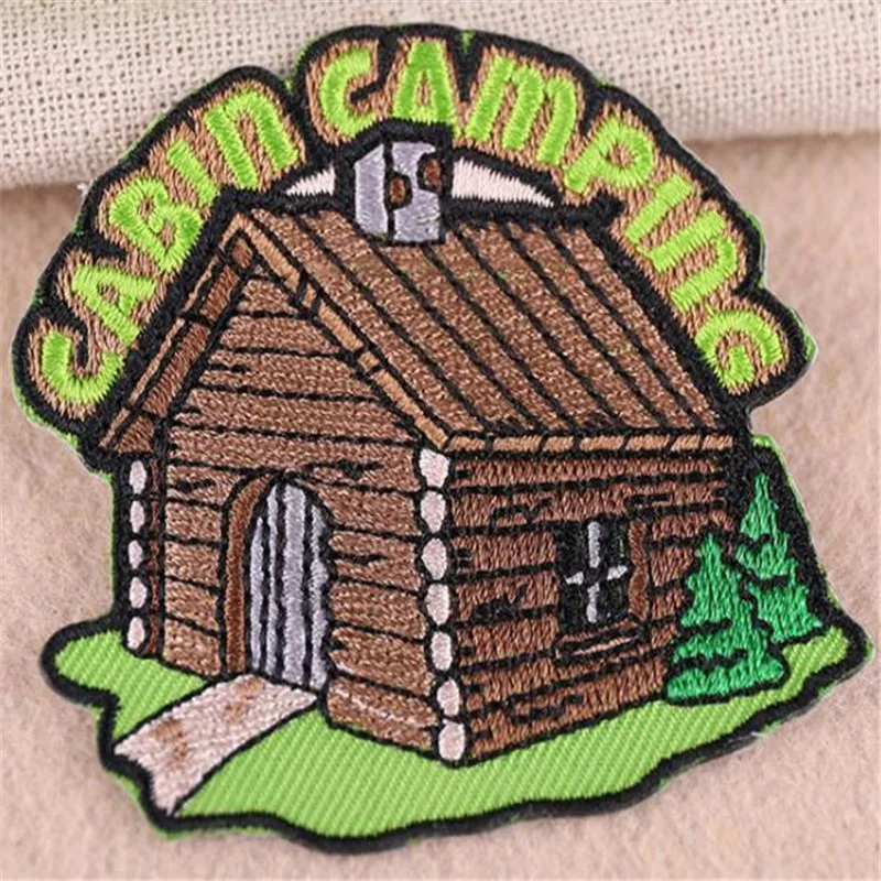 

ChicLady Clothing diy embroidery CABIN CAMPING iron on patch deal with it biker patches for clothes girls Christmas stickers