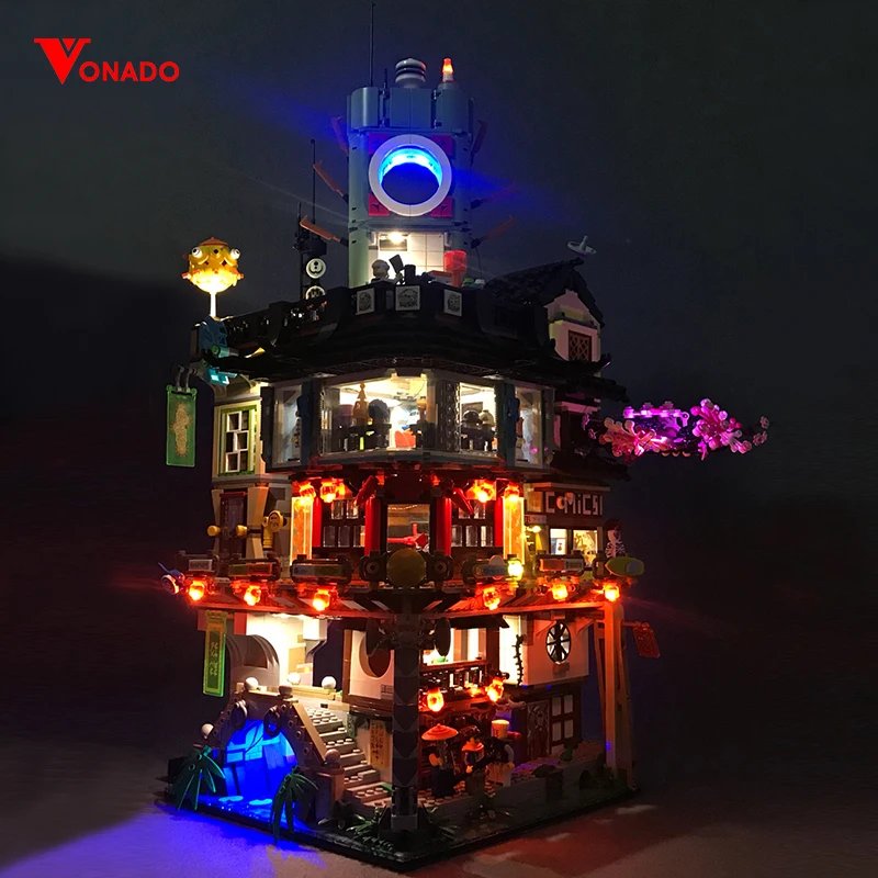 

Led light for lego Ninjago City Master of Spinjitzu nanjigo 06066 Building Block Brick 70620 Toys Birthday Gift(only light