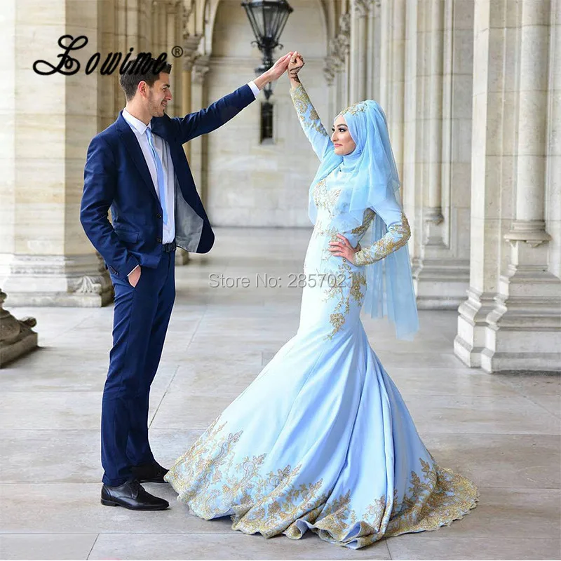 Arabo Dubai Vestito da Sera Della Sirena Manica Lunga Vestito Convenzionale  Turco Abiti da Donna in Oro Applique Islamico di Fidanzamento Vestito da  Promenade|sleeve formal dresses|long sleeve formal dressesdubai evening  dresses -