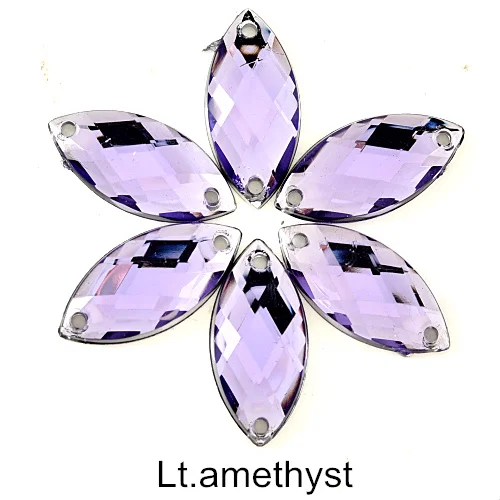 2 Sizes Horse Eye Acrylic Sew On Rhinestones Flatback Colorful Acrylic Glitter Crystals Stones For Women Dress Accessories B0656 
