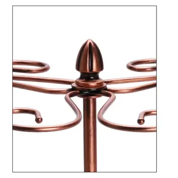 

Economical Metal Tabletop Stemware Storage Rack Wine Glass Cup Holder with 6 Hooks for Home ds99