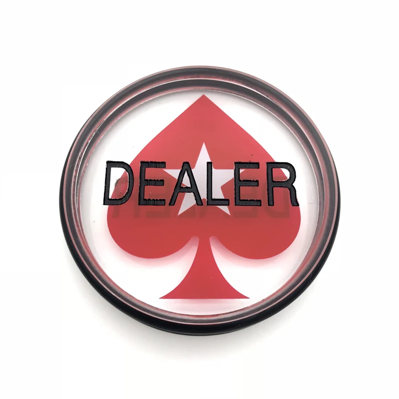 Baccarat 1PC 3inch Acrylic Pressing Texas Holdem Poker Cards Guard Poker Dealer Button Acrylic Hearts Rubber Ring DEALE qenueson