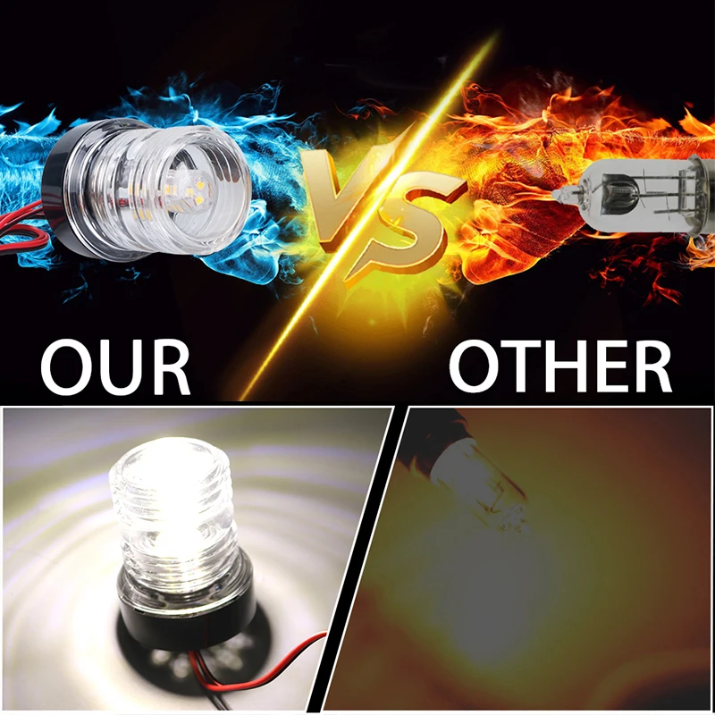 CARLitek 360°Marine Boat Yacht Stern Anchor Led Navigation Light Sailing Signal Lamp White Light 13 Led Super Bright