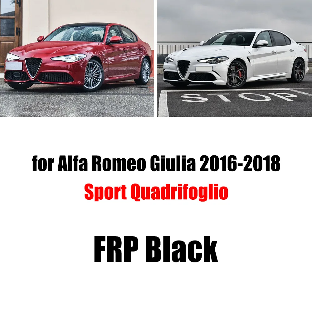 Передняя решетка из углеродного волокна решётка радиатора с сеткой крышка для Alfa Romeo Giulia Base Sport Quadrifoglio Sedan 4 двери- стайлинга автомобилей - Цвет: FRP black sport