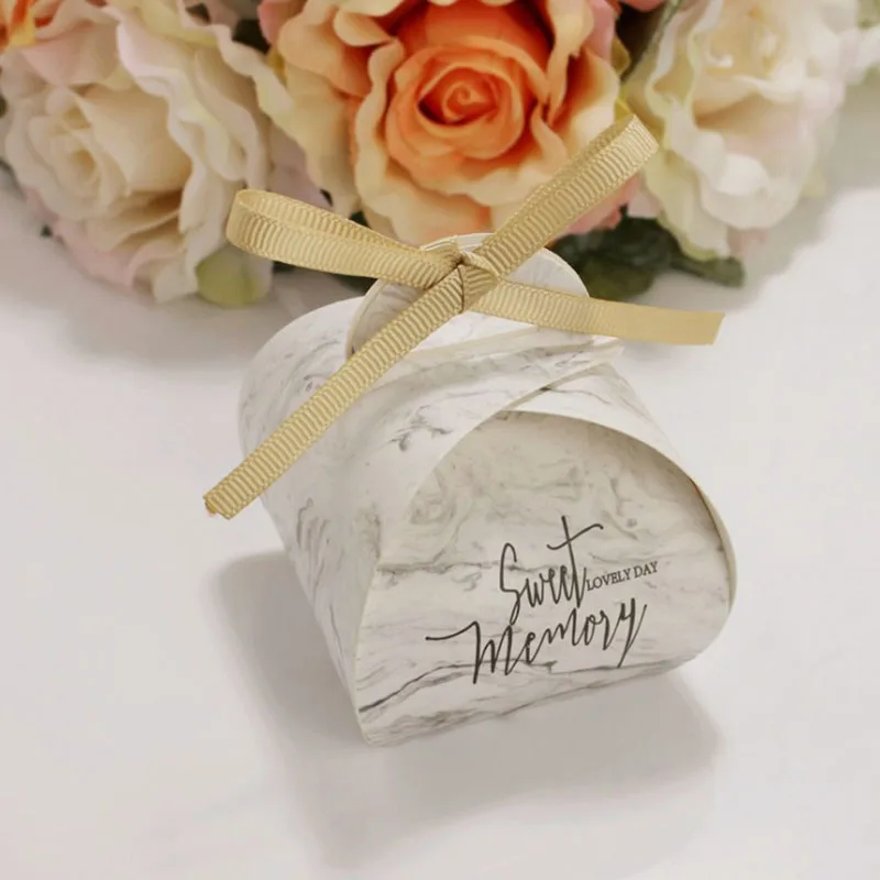 

12pcs/lot Marble design Wedding Favour Boxes eco-friendly Cake Box Candy Packaging Box Wedding Event & Party Supplies
