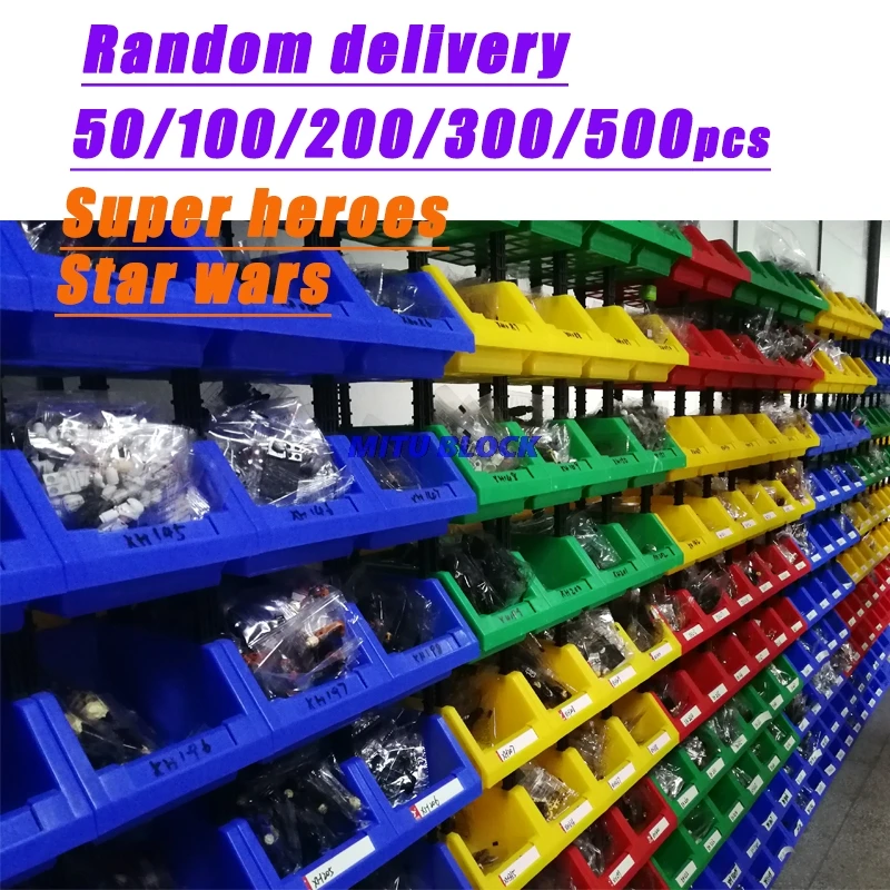

500Pcs/Set Random Avengers Super Heroes Star Wars harry potter Ninjagoing Military the friends Building Block Children toys gift