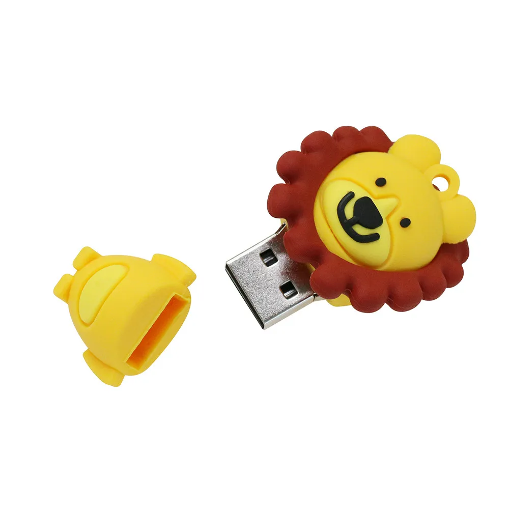 USB флешка 2,0 64 ГБ Гб мультфильм супер милый Лев/Ослик/тигр/ГБ свинья ручка привода 32 Гб флешки 16 ГБ 8 ГБ 4 ГБ Новый Cle USB Memory Stick