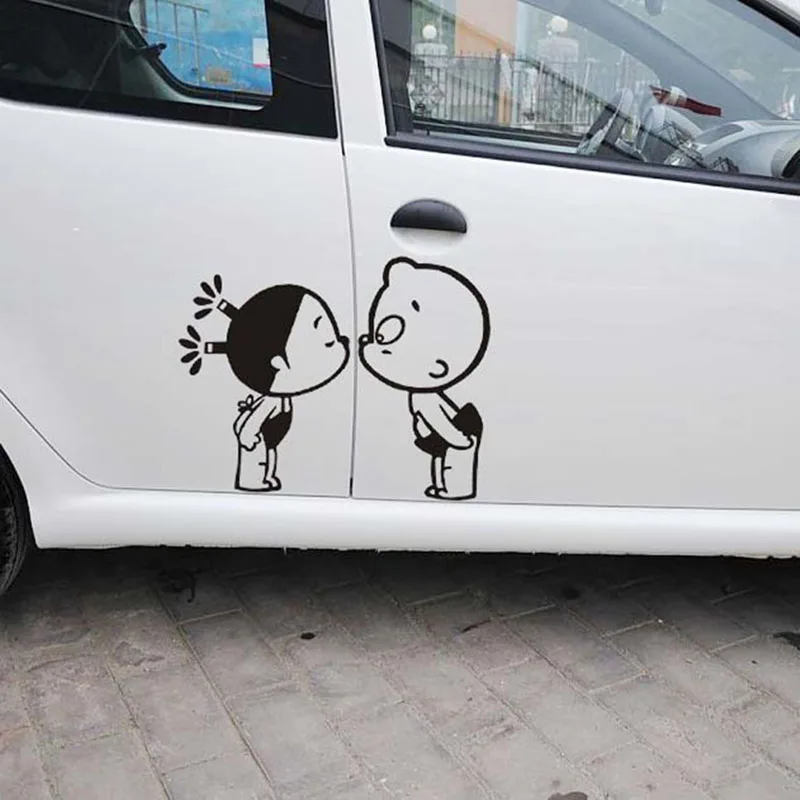 

28*36CM 3d stereo body stickers child kiss car accessories fashion car styling automobiles trunk reflective auto sticker