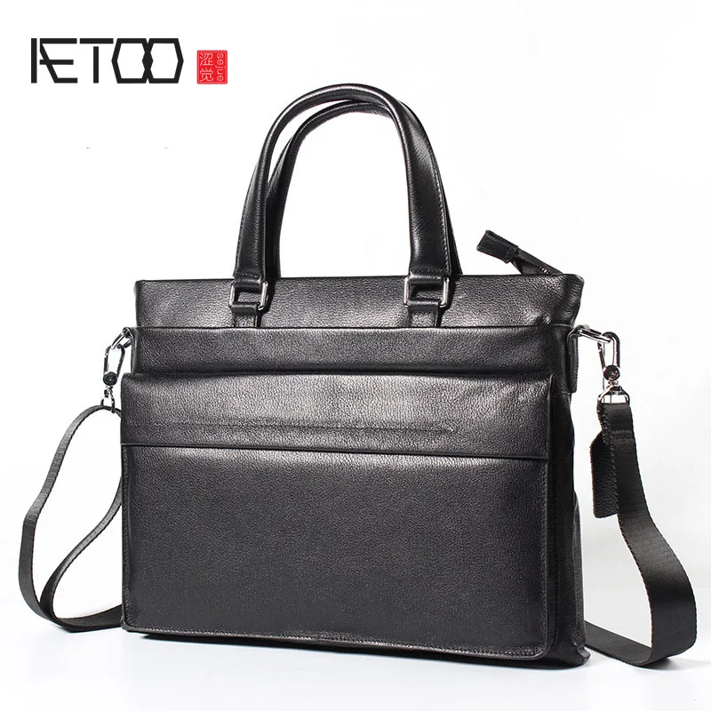 

AETOO Men Business Handbag Headband Cowboy Crossed Square Korean Fashion Slanting Shoulder Bag