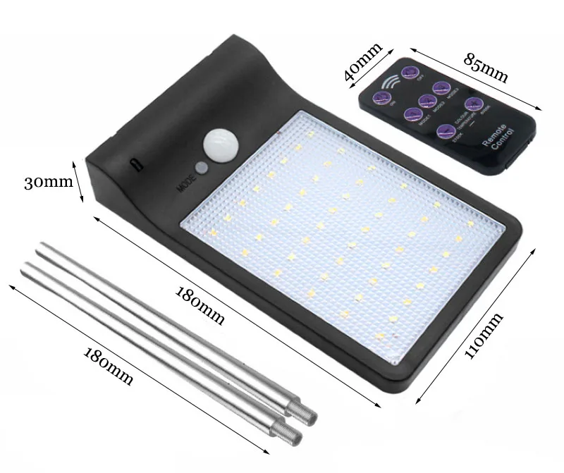 Telecontrol светодиодный 48 Светодиодный s солнечный садовый светильник Модернизированный Водонепроницаемый Регулируемый Солнечный садовый свет датчик движения светодиодный настенный светильник SL023