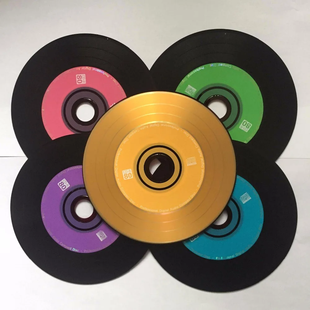 

Wholesale 5 Discs Premium Professional Multicolor Grade A 700 MB 52x Blank Black Printed CD-R Disc