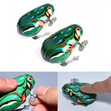 Винтажный металлический Заводной прыжок для лягушки модель Заводной оловянные игрушки коллекционные классические развивающие игрушки подарок для детей