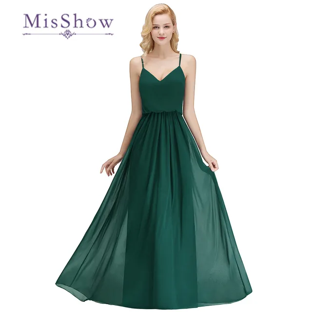 Dark Green Spaghetti Strap Dress