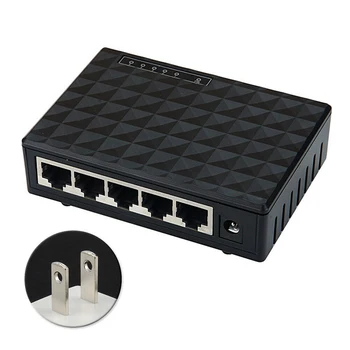 

Mini 5-Port Desktop Gigabit Switch Ethernet Network Switch LAN Hub Desktop Adapter 10/100 Mbps US Plug Adapter