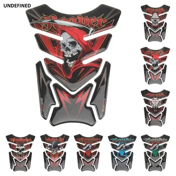 

3D Skull Stickers Moto Tank Pad Gel Protector Sticker Decal For Honda CB CBR Suzuki Bandit 600 650 1200 1250 650S 600S Yamaha