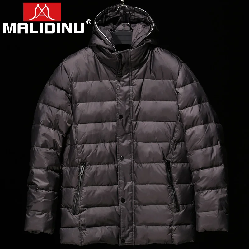 

MALIDINU Brand New 2015 Winter Fur Collar Mans Thicken Long Duck Down Jacket Coat Hood Parka European Size Free Shipping M12162