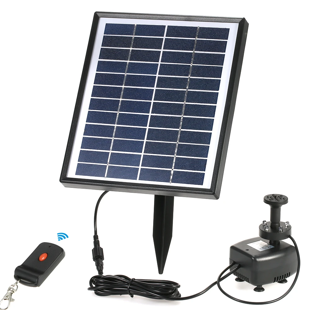 

12V 5W Mini Solar Water Pump Power Panel Kit Fountain Pool Garden Pond Submersible Watering Remote Control LED Pump Fountain