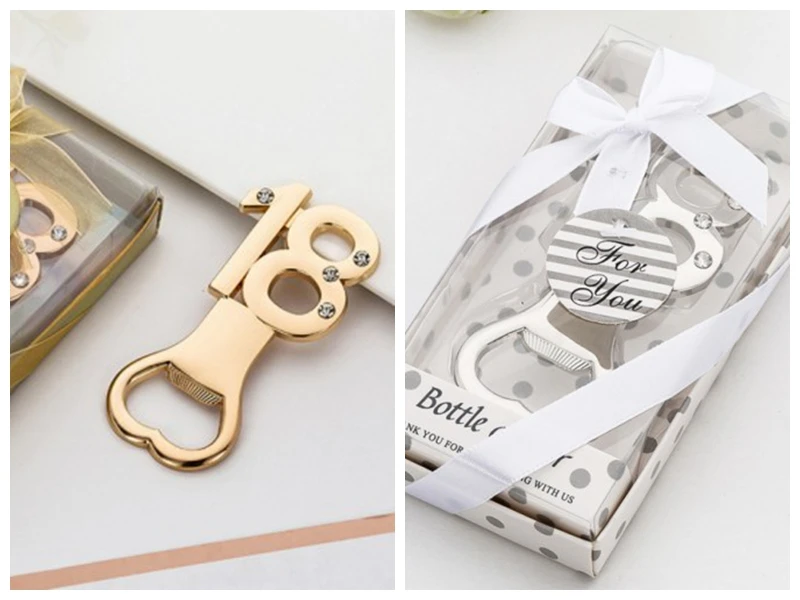 

(20 Pieces/lot) 18th Wedding Anniversary Gift of 18th silver and Gold bottle openers for 18 years old birthday party favors