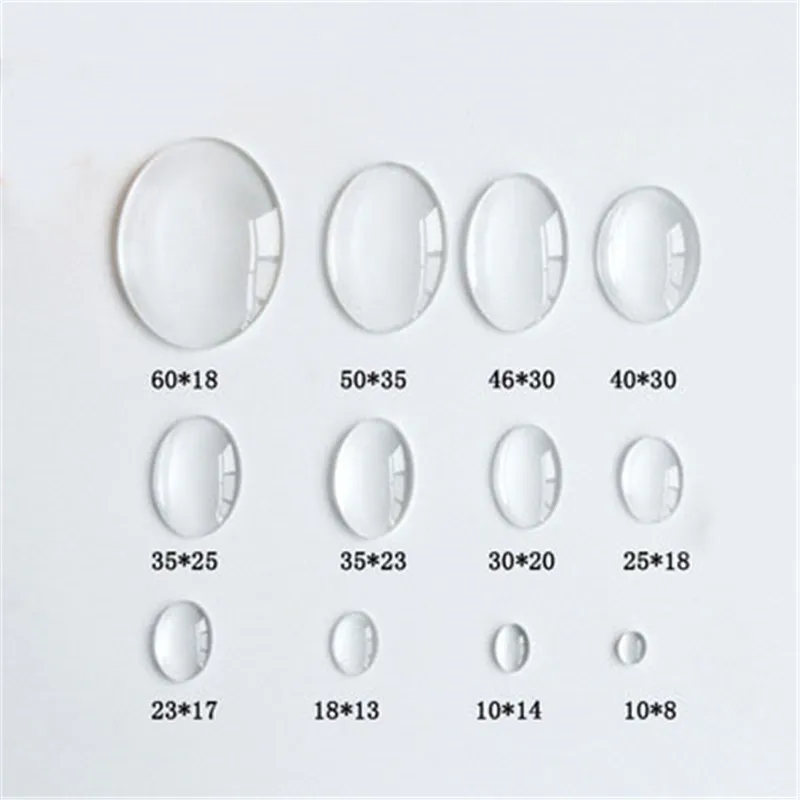 1pack Round Square Oval Flat Back Glass Cabochon 12mm 20mm 25mm Transparent Clear Cabochon Cameo Cover for DIY Jewelry Making Jewelry Findings