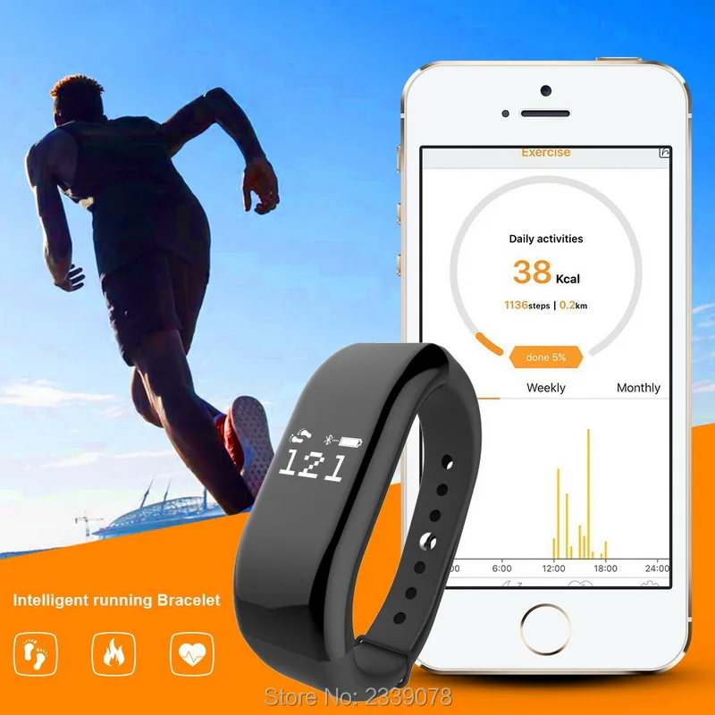 IP67 Waterproof Smart bracelet Bluetooth fitness Band Sport Wristband Heart Rate Monitor watch smartphone fitbit tracker weight controller (11)