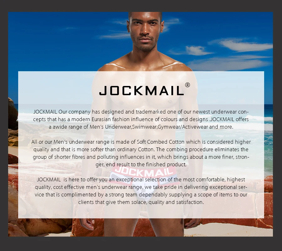 Бренд jockmail напечатаны Мужское нижнее белье боксеры Cueca сексуальные боксеры для мужчин Гей Трусики хлопок трусы боксеры Мужской мешочек шорты Боксеры