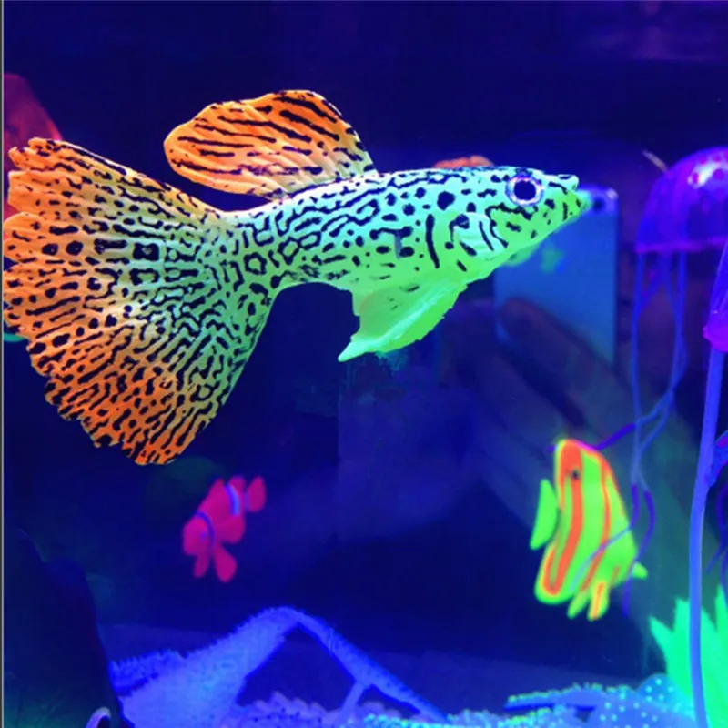 Декор Золотая рыбка бушлат Медуза украшение для аквариума искусственная светящаяся эффект светится в темноте украшение для аквариума