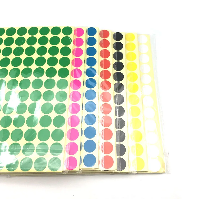 13mm 15mm Rund Farbe Code Punkte Blanko Preis Aufkleber Selbstklebeetiketten 