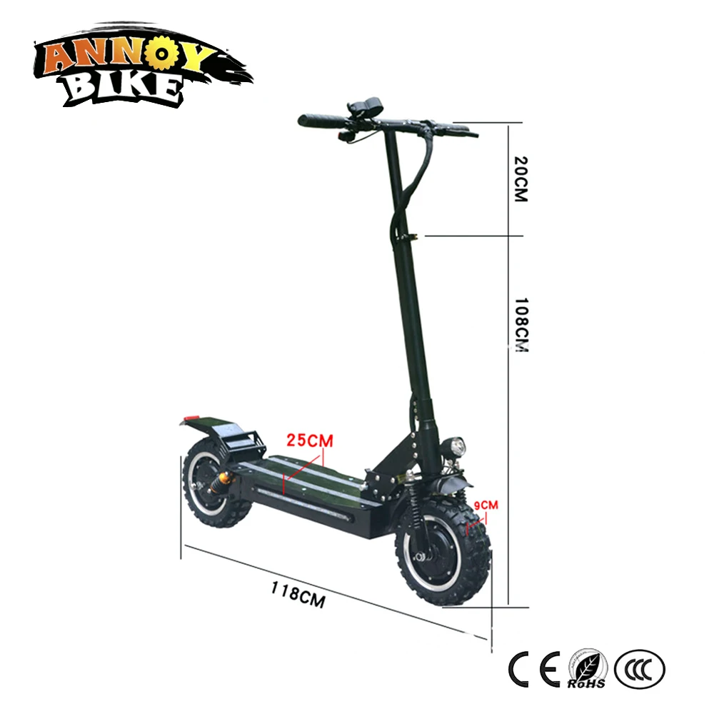 Ebike электрический велосипед внедорожник Drouble Drive скутер 11 дюймов 60V3200W складной