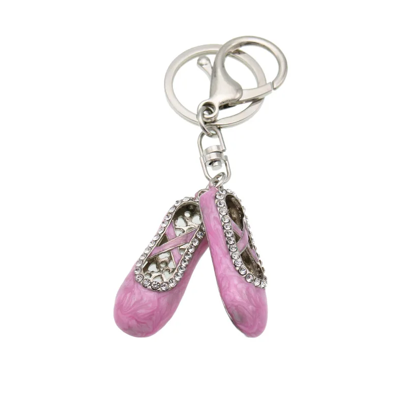 Fashion ballet shoes small gift pendant mini small shoes Rhinestone Key Chain Gift Women Jewelry KD13