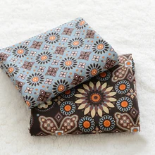 50cm and 150cm Vintage VB Cotton Fabric DIY Handmade Bag Pillow Curtain AB Version Patchwork Loving Orange Flowers Textile Cloth