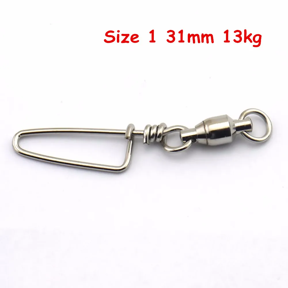 10Pcs Size1 Fishing Swivels Snap Rolling Swivel Connector Ball Bearing