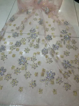 

5yards L-117 shining glued print glitter sparkle net tulle mesh lace for fashion designer/ wedding/party